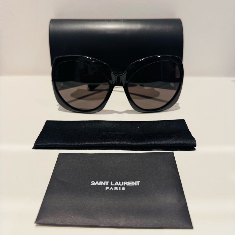 Saint Laurent Black Oversized Square Sunglasses